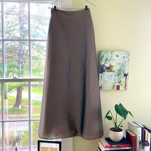 Floor length silver skirt